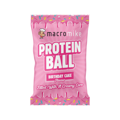 Macro Mike Protein Ball 40g Birthday Cake - 12 Pack