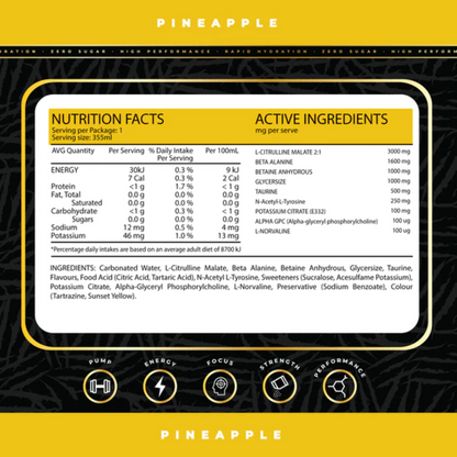 Gorilla X Labs PUMP RTD 355ml Pineapple - 12 Pack