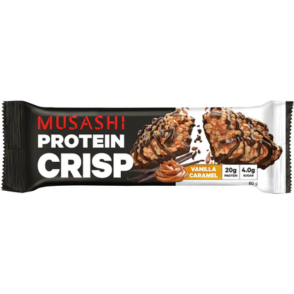 Musashi Protein Crisp Bar 60g Vanilla Caramel - 12 Pack