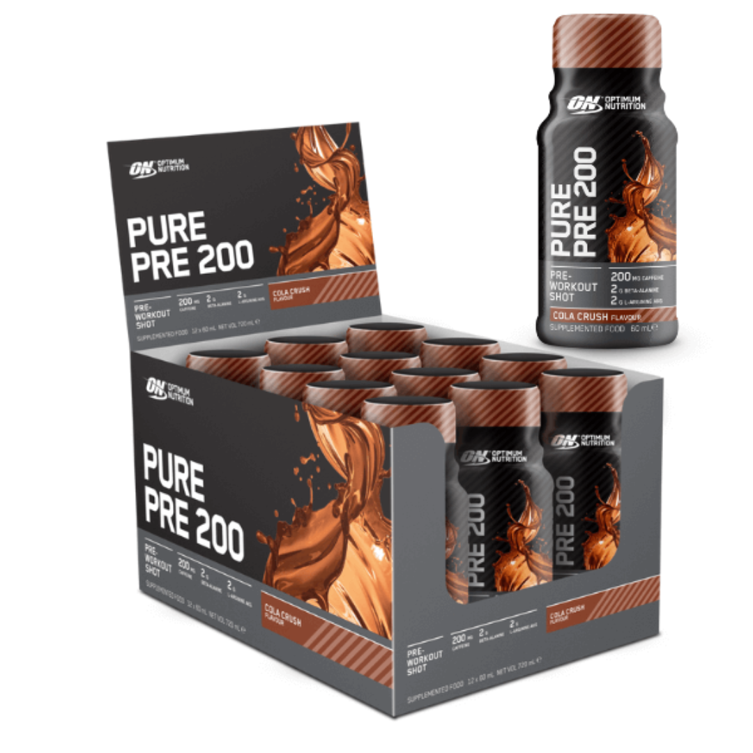 ON Pure Pre 200 Pre-Workout Shot - Cola - 12 Pack