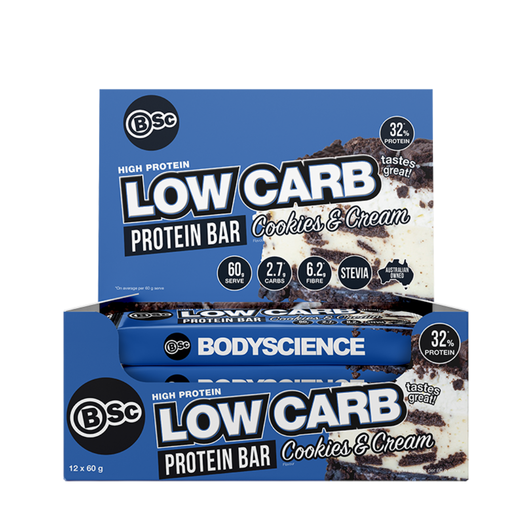 BSc High Protein Low Carb Bar 60g Cookies & Cream - 12 Pack