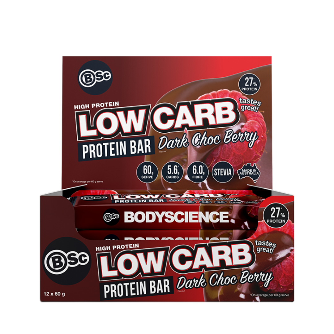 BSc High Protein Low Carb Bar 60g Dark Choc Berry - 12 Pack