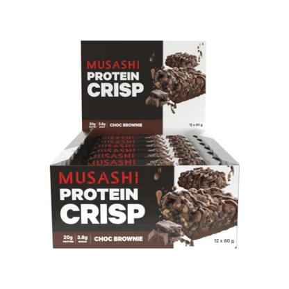 Musashi Protein Crisp Bar 60g Choc Brownie - 12 Pack