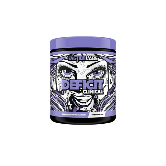 Faction Labs DEFICIT Clinical Fat Burner 50 serves Grape Bubblegum