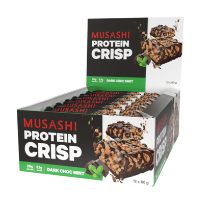 Musashi Protein Crisp Bar 60g Choc Mint - 12 Pack