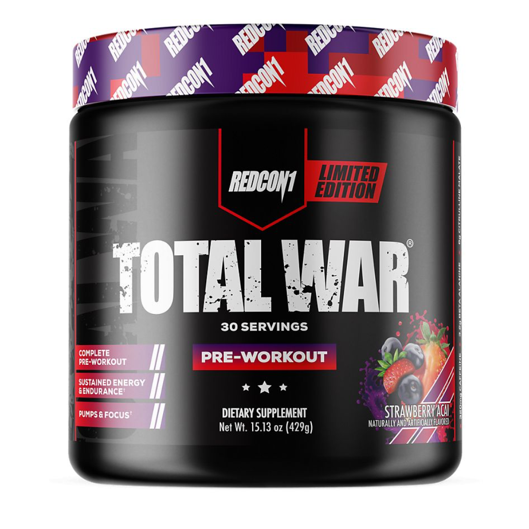 TOTAL WAR Pre Workout 30 Serves - Strawberry Acai