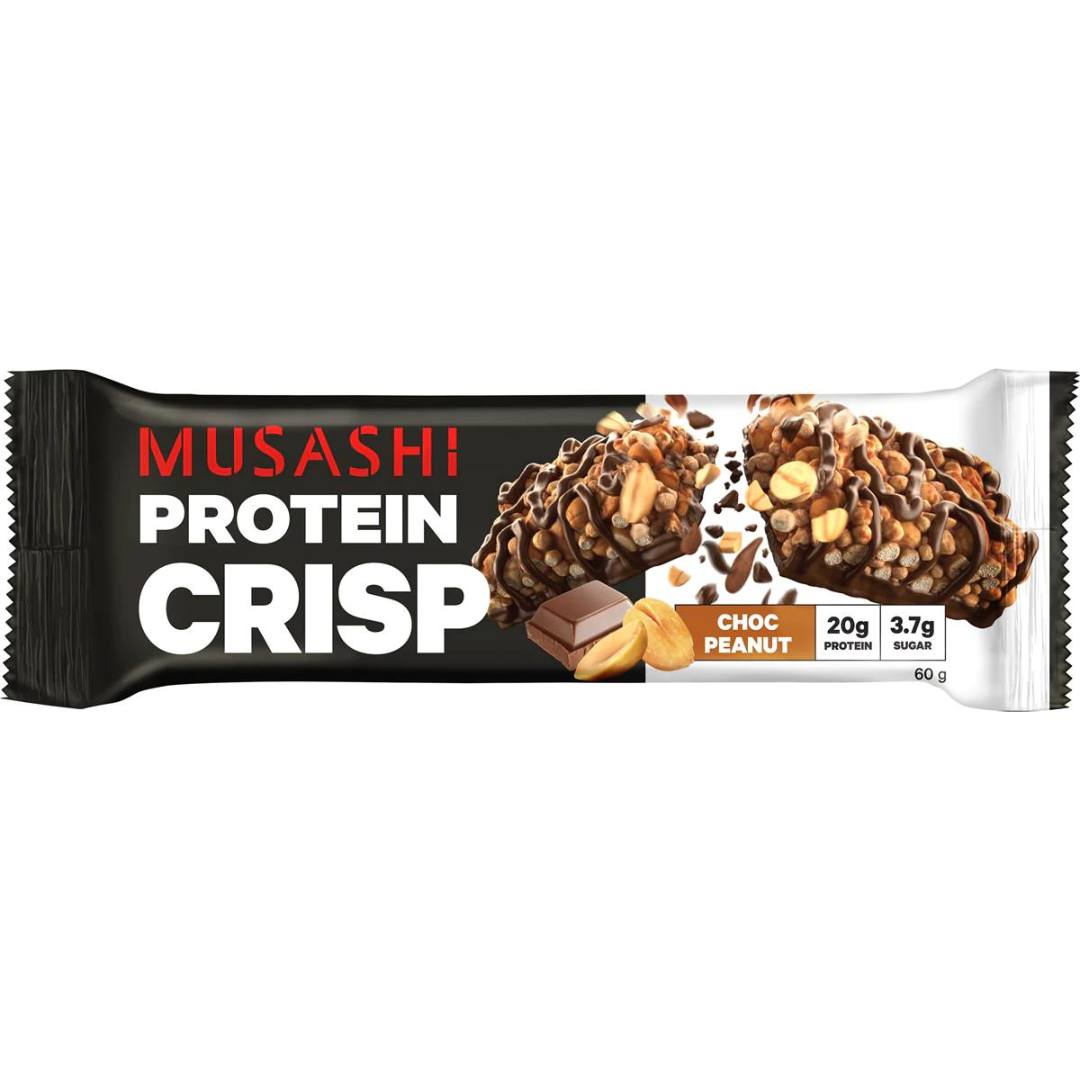 Musashi Protein Crisp Bar 60g Choc Peanut - 12 Pack