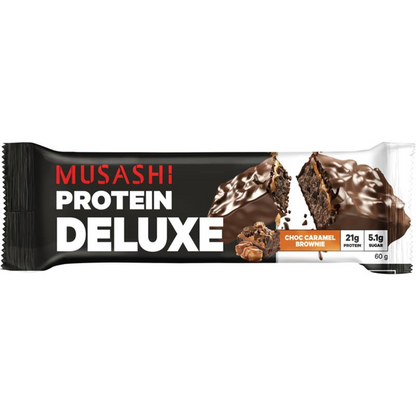 Musashi Deluxe Protein Bar - 60g - Choc Caramel Brownie - 12 Pack