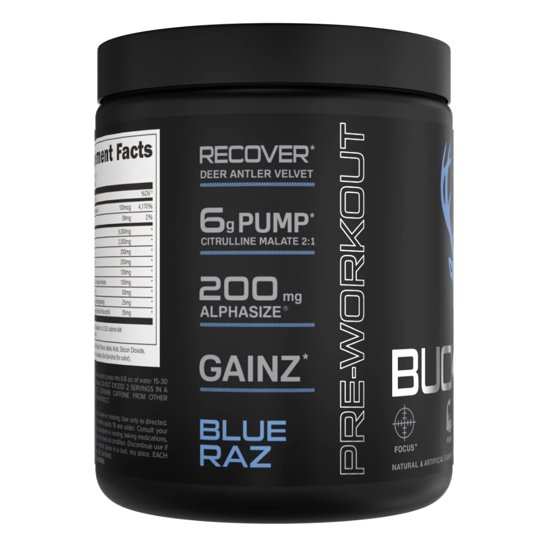 BUCKED UP Pre Workout 30 Serve Blue Raz