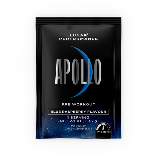 Lunar Performance APOLLO Pre-Workout Sachet Blue Raspberry - 10 Pack