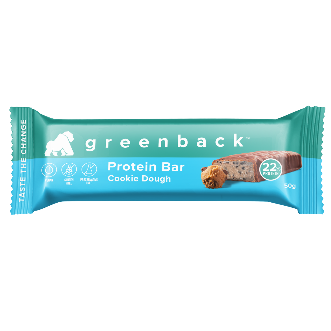 Greenback Plant Protein Bar 50g Cookie Dough - 12 Pack