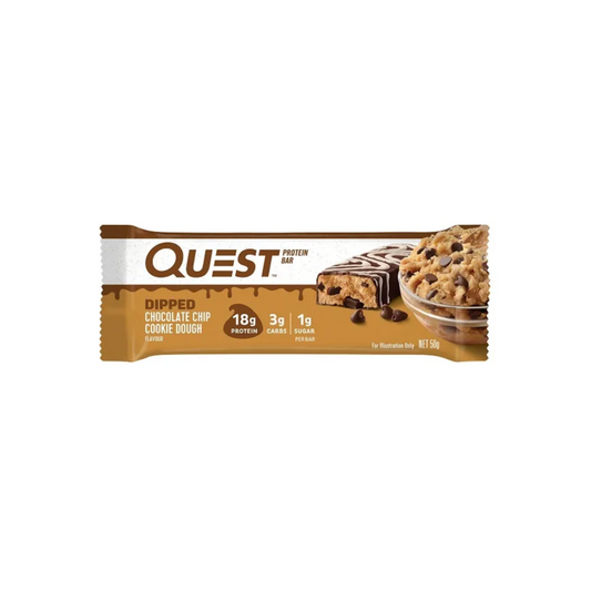 Quest Bars 50g - Choc Dipped Choc Chip Cookie Dough  - 12 Pack