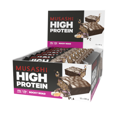 Musashi High Protein Bar - 90g - Rocky Road - 12 Pack