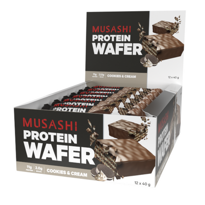 Musashi Wafer Bar - 40g - Cookies & Cream - 12 Pack