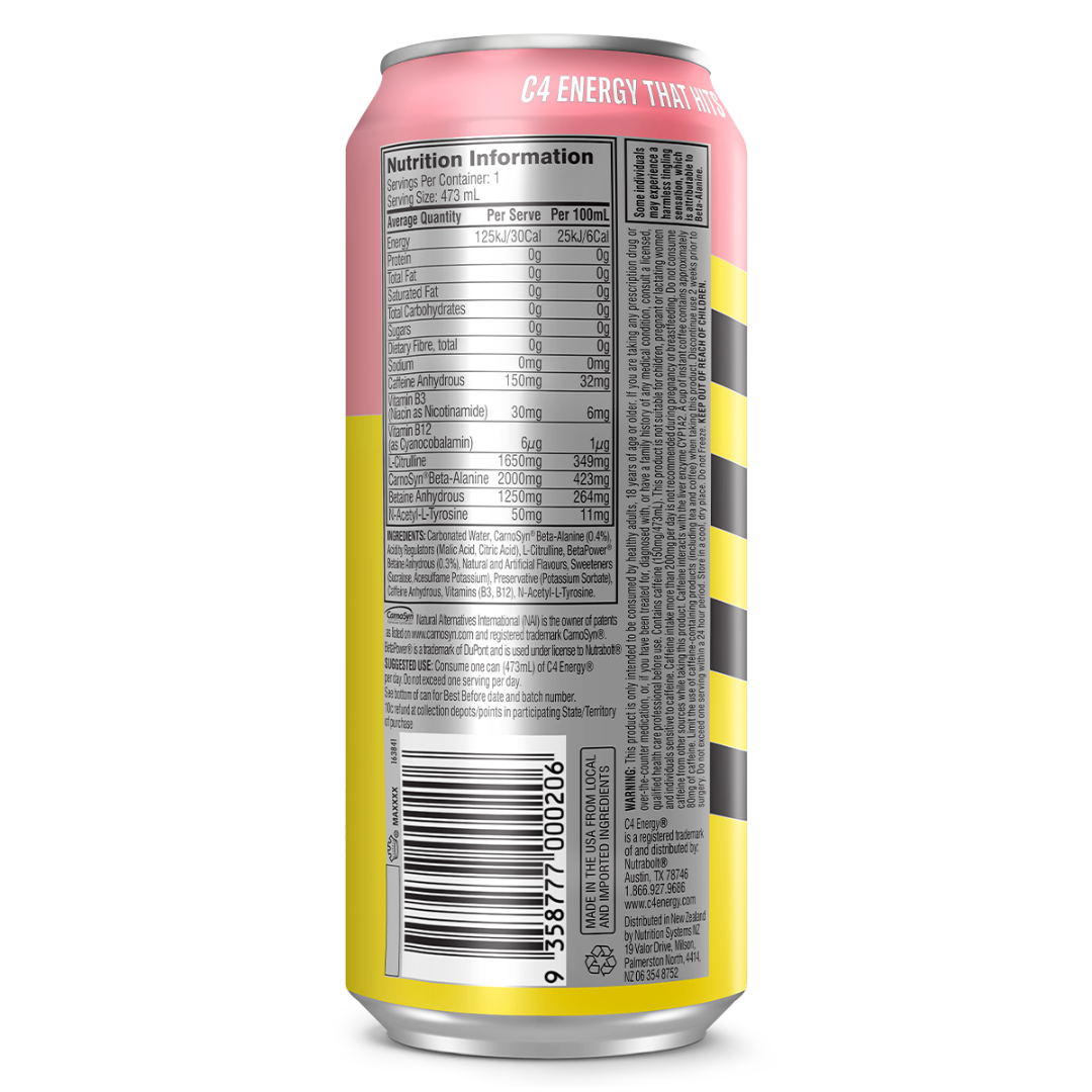 C4 Carbonated RTD 473ml - Cotton Candy - 12 Pack