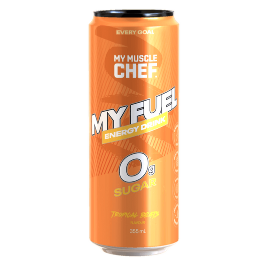 My Muscle Chef Energy Drink 355ml Tropical Beats - 12 Pack