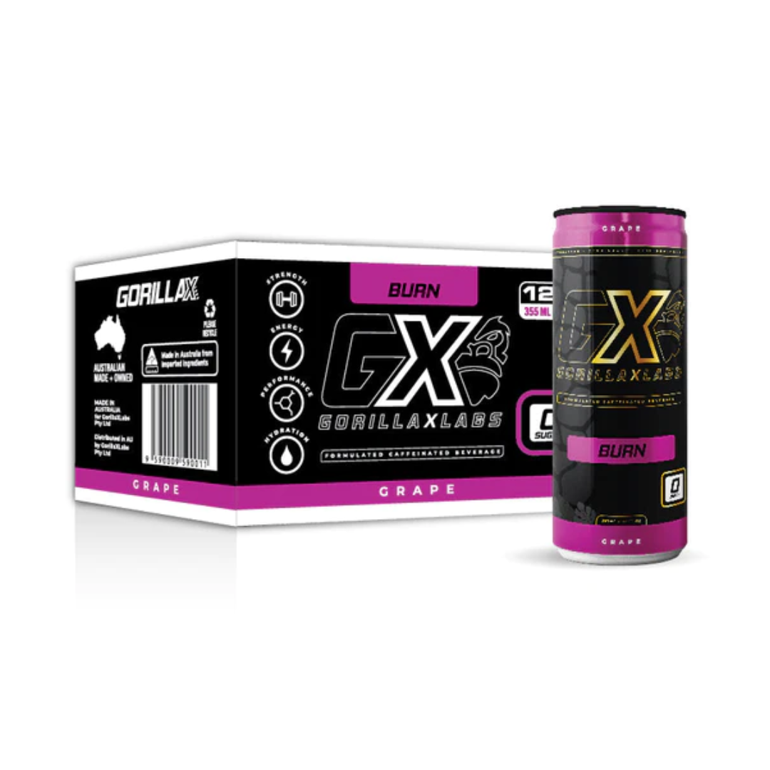 Gorilla X Labs BURN RTD 355ml Grape- 12 Pack