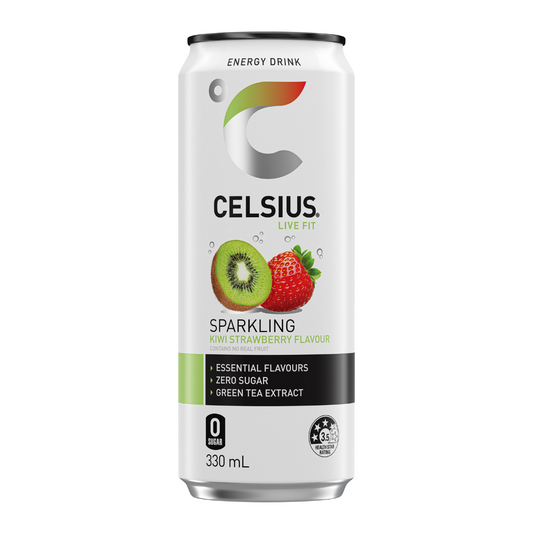 CELSIUS Sugar Free Energy Drink 330ml Strawberry Kiwi - 24 Pack