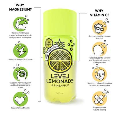 Level Lemonade & Pineapple 300ml Bottle - 6 Pack