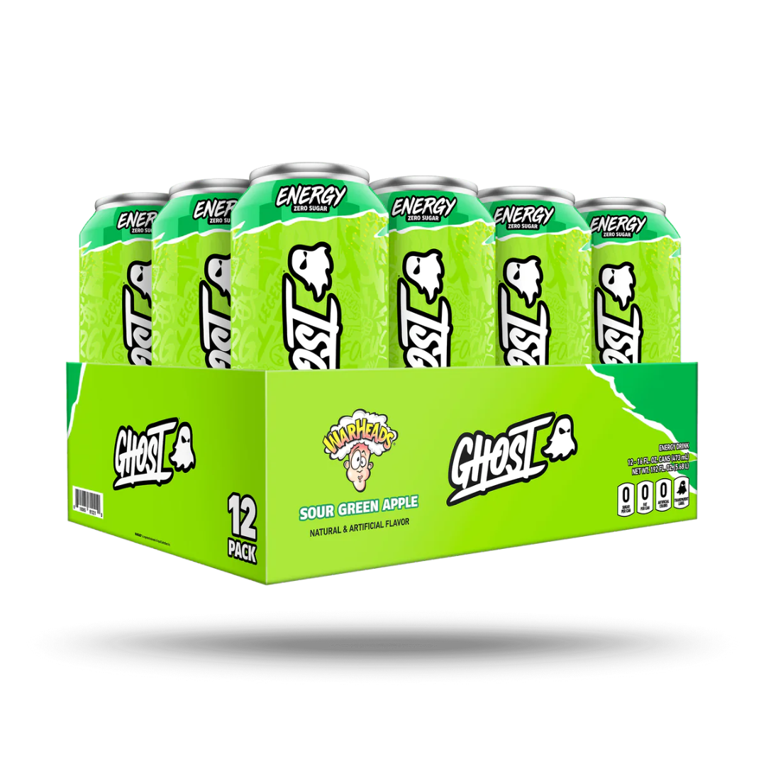 GHOST Energy RTD 500ml Warheads Sour Green Apple - 12 Pack