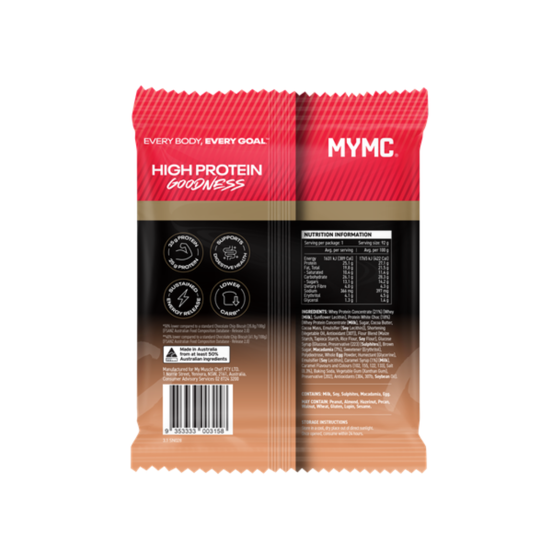 My Muscle Chef Protein Cookie 92g Salted Caramel & Macadamia - 12 Pack