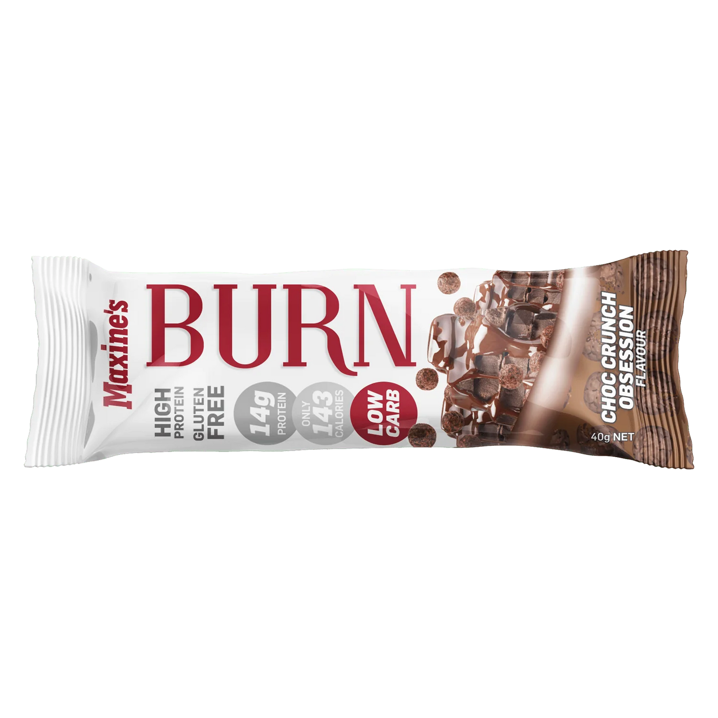 MAXINE'S Burn Bar - 40g - Choc Crunch Obsession  - 12 Pack