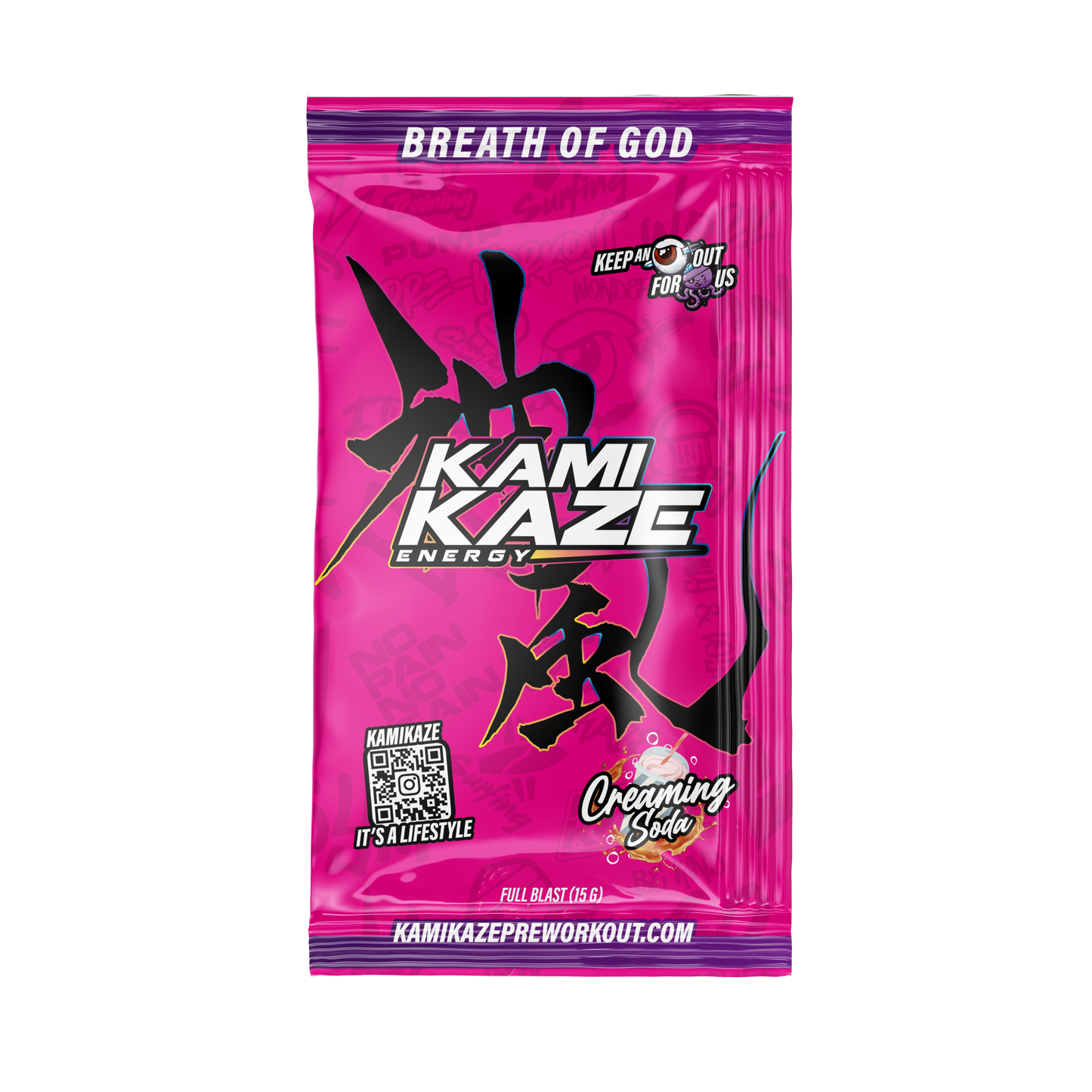 Kamikaze Pre Workout Sachet 14.5g Creaming Soda - 10 Pack