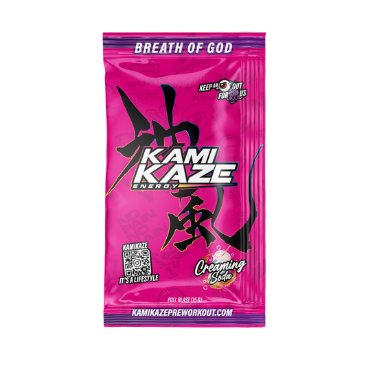 Kamikaze Pre Workout Sachet 14.5g Creaming Soda - 10 Pack