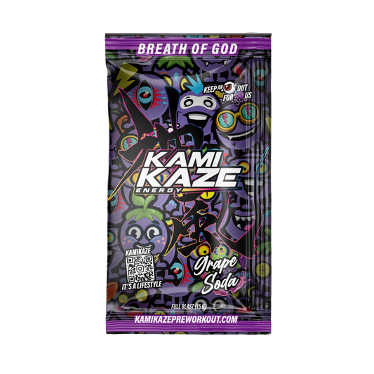 Kamikaze Pre Workout Sachet 14.5g Grape Soda - 10 Pack