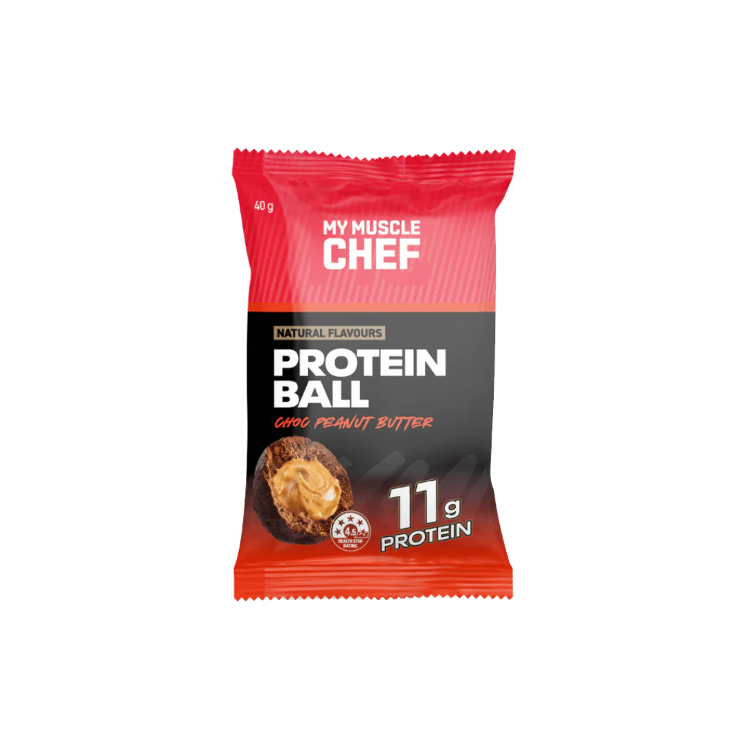 My Muscle Chef Protein Ball 40g Choc Peanut Butter - 12 Pack