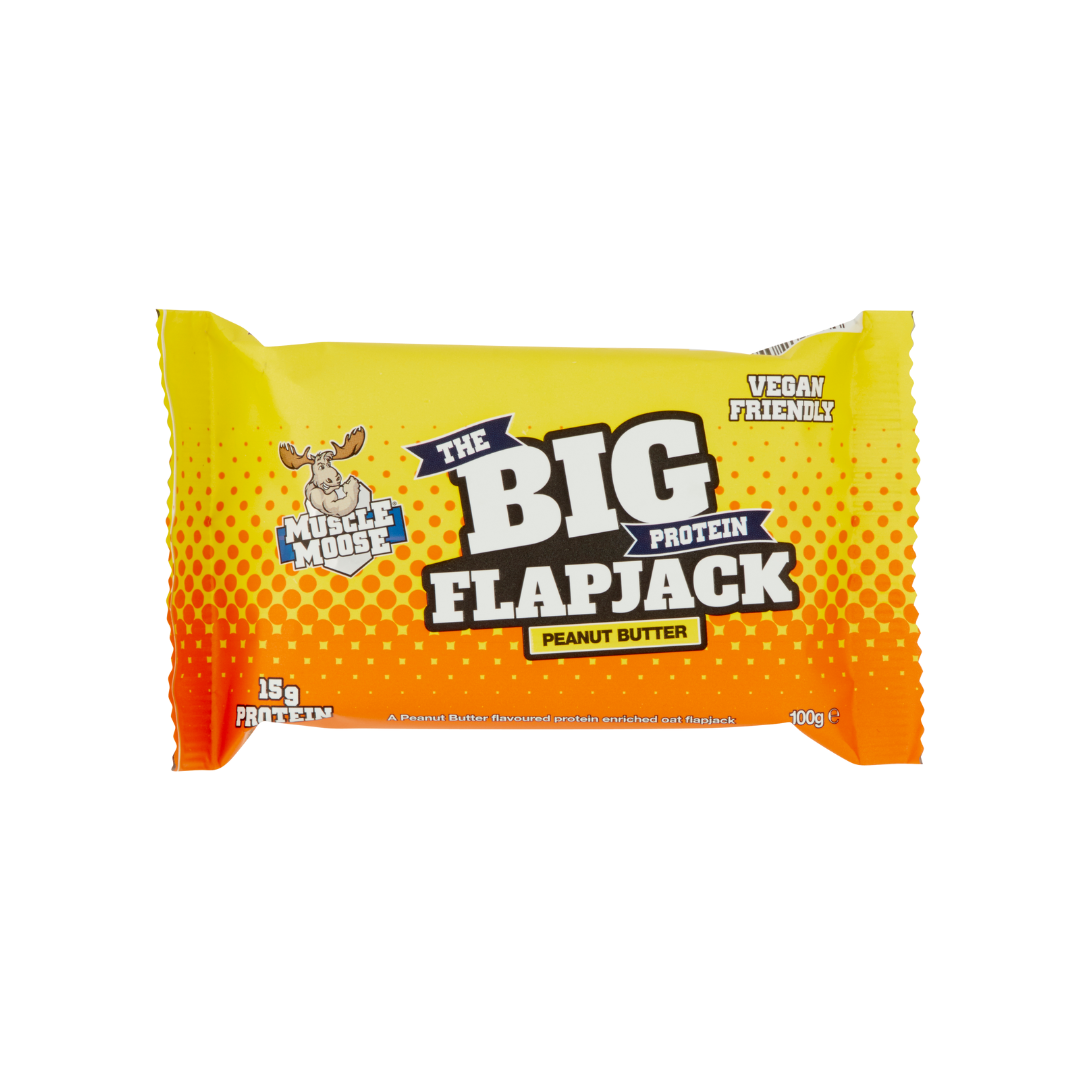 Muscle Moose Big Protein Flapjack 100g Peanut Butter Vegan - 12 Pack