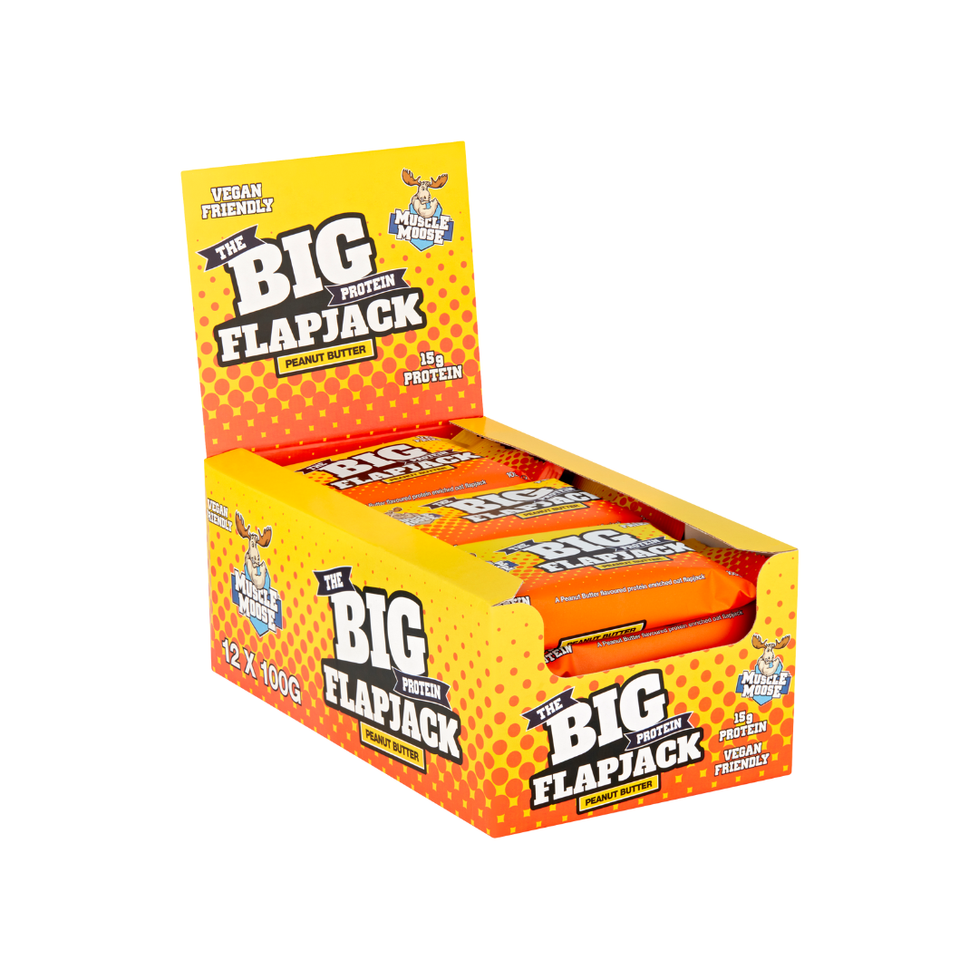 Muscle Moose Big Protein Flapjack 100g Peanut Butter Vegan - 12 Pack