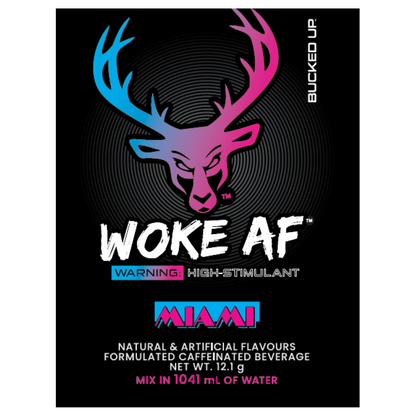 WOKE AF High Stimulant Pre-Workout 12.1g Sachet Miami - 10 Pack