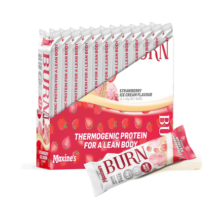 MAXINE'S Burn Bar - 40g - Strawberry Ice Cream  - 12 Pack