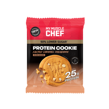 My Muscle Chef Protein Cookie 92g Salted Caramel & Macadamia - 12 Pack