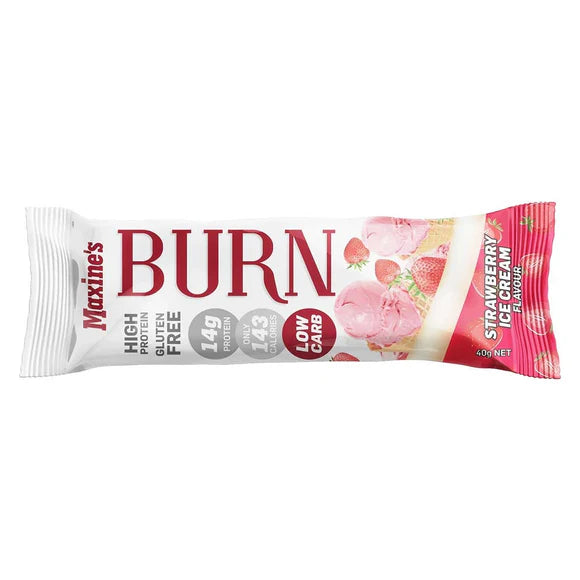 MAXINE'S Burn Bar - 40g - Strawberry Ice Cream  - 12 Pack