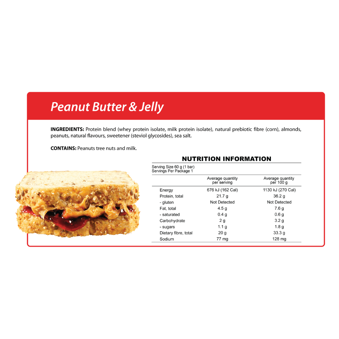 Smart Protein Bar 60g Peanut Butter & Jelly - 12 Pack