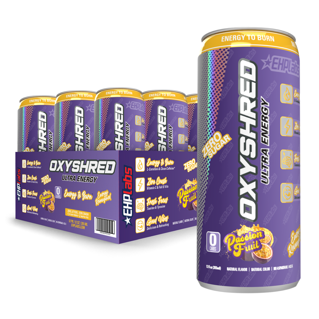 EHP Labs Oxyshred Ultra Energy RTD 355ml Passionfruit - 12 Pack