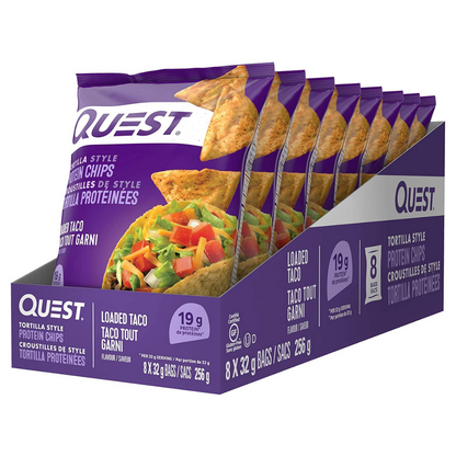 Quest Tortilla Protein Chips 32g - Loaded Taco - 8 Pack