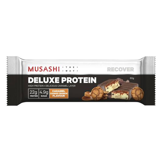 Musashi Deluxe Protein Bar - 60g - Caramel Cookie Crunch - 12 Pack