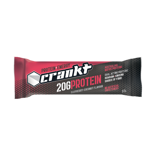 CRANKT Protein + Energy Bar 60g Raspberry & Coconut - 9 Pack