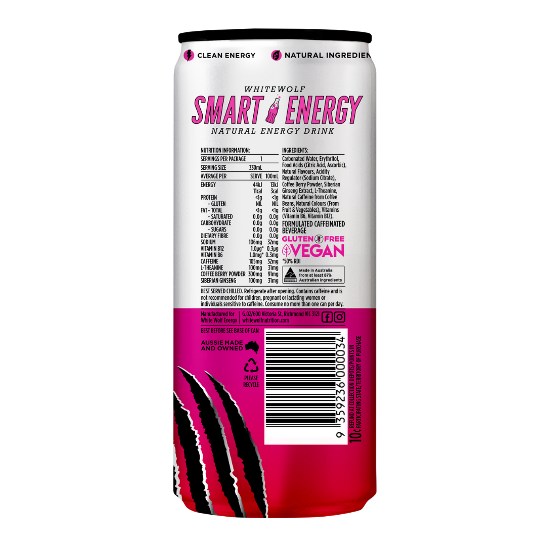 White Wolf Smart Energy 330ml Creaming Soda - 12 Pack