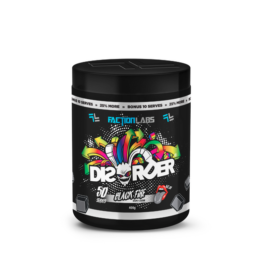 Faction Labs DISORDER Pre Workout 50 Serves - Black Fire