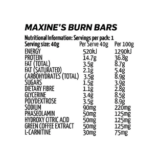 MAXINE'S Burn Bar - 40g - Choc Mint Fudge - 12 Pack