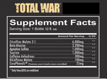 TOTAL WAR Pre Workout RTD - 355ml - Grape - 12 Pack