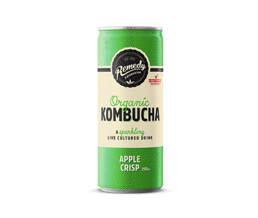 Remedy Kombucha Can 250ml Apple Crisp - 6 x 4 Pack