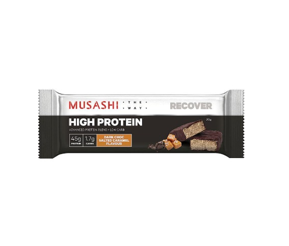 Musashi High Protein Bar - 90g - Dark Choc Salted Caramel - 12 Pack