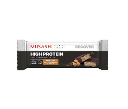 Musashi High Protein Bar - 90g - Dark Choc Salted Caramel - 12 Pack