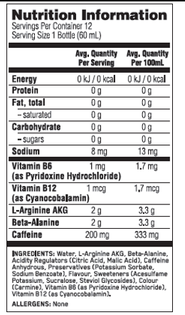 ON Pure Pre 200 Pre-Workout Shot - Orange - 12 Pack