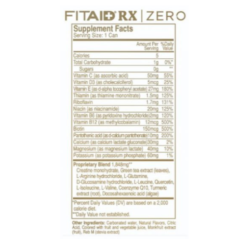 FITAID RX ZERO Recover + Creatine 355ml - Sour Grape - 12 Pack